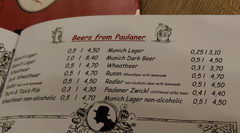 How much does beer cost in Munich, Beer prices